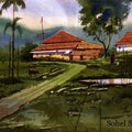 Landscape watercolor painting titled 'Beauty of village', 12x16 inches, by artist Sohel Sayyad on paper