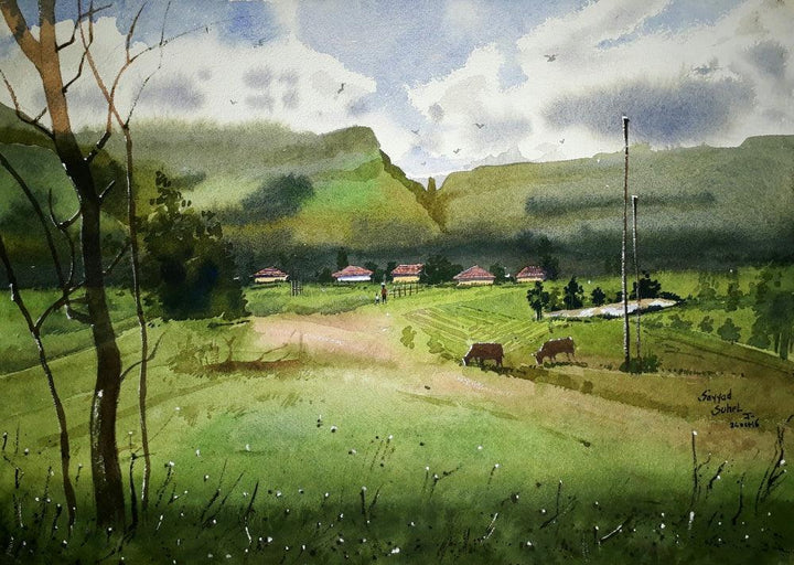Beauty Of Village Painting by Sohel Sayyad | ArtZolo.com