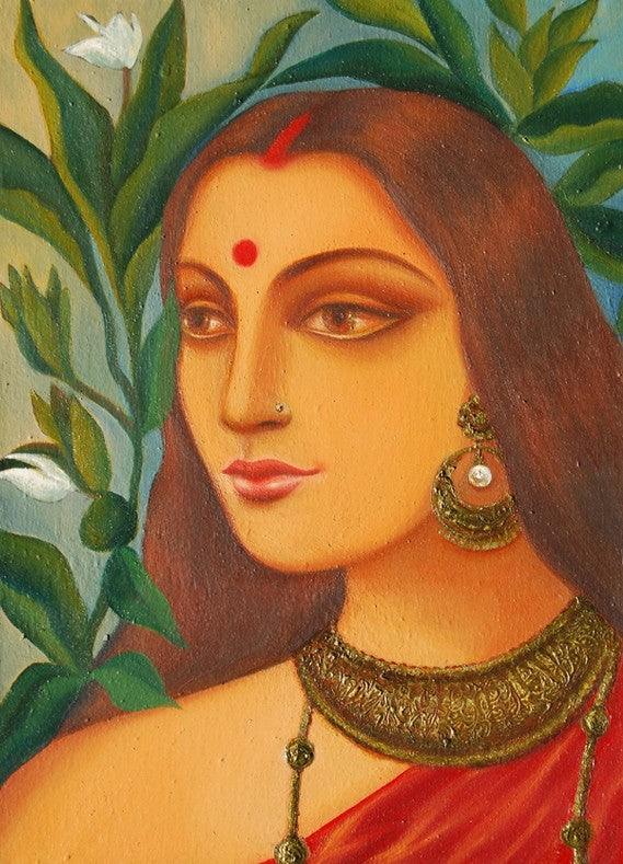 Bengali Bride Iv Painting by Suparna Dey | ArtZolo.com