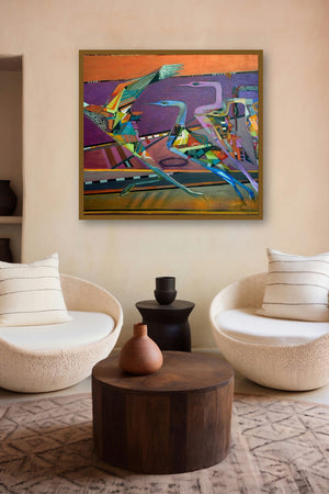 Beyond The Horizon (Untitled) by artist Madan Lal displayed in a Modern gallery