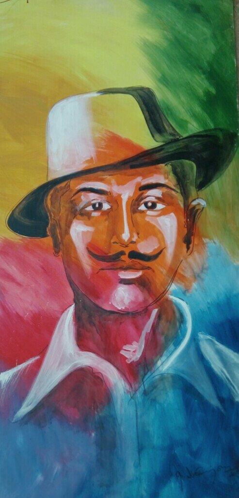 Bhagat Singh Painting by Vignesh Kumar | ArtZolo.com