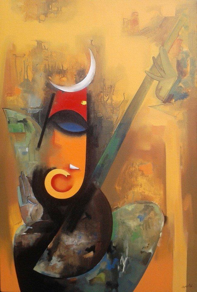 Bhalchandra Ganesha Painting by Vishal Phasale | ArtZolo.com