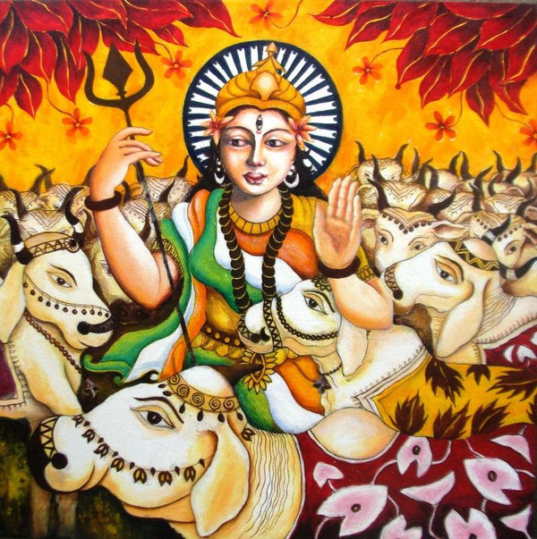 Bharat Mata I Painting by Anirban Seth | ArtZolo.com