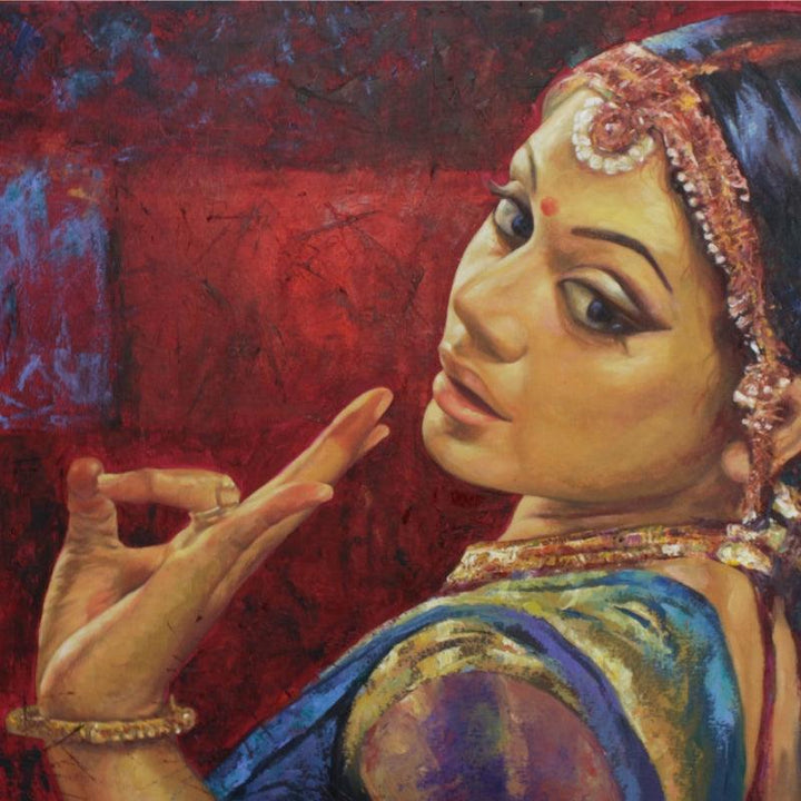 Bharatanatyam 6 Painting by Ashis Mondal | ArtZolo.com