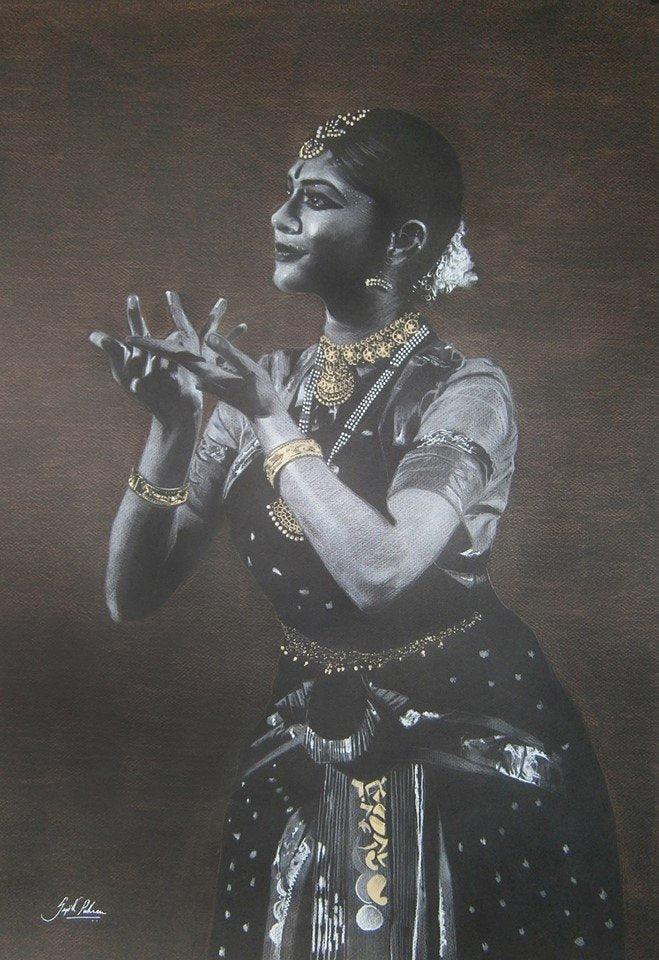 Bharatanatyam X Drawing by Sujith Puthran | ArtZolo.com