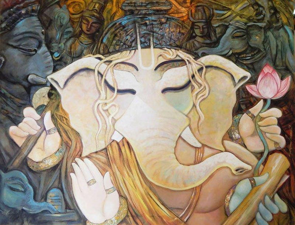 Bhuwabpati Painting by Subrata Ghosh | ArtZolo.com