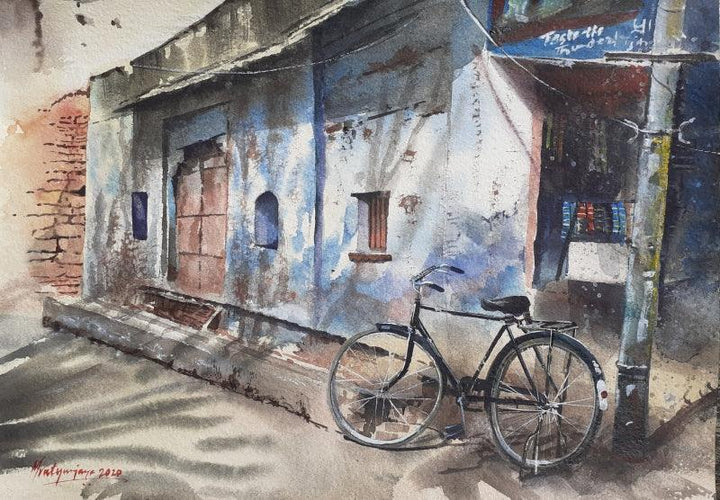 Bicycle In Jodhpur Painting by Mrutyunjaya Dash | ArtZolo.com