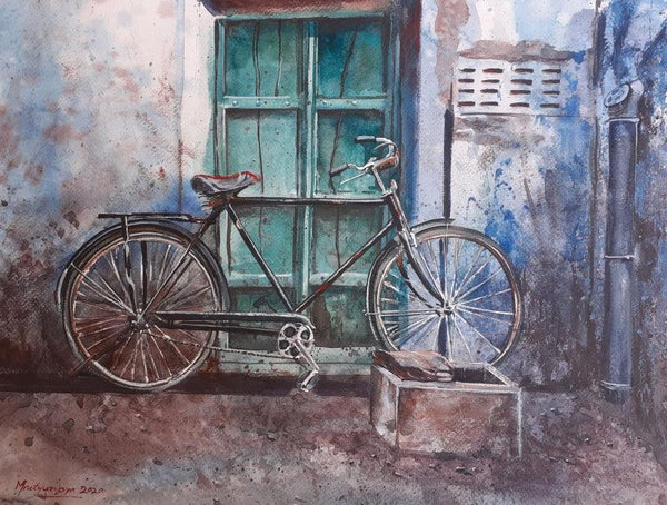 Bicycle In Jodhpur Painting by Mrutyunjaya Dash | ArtZolo.com