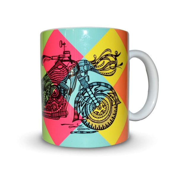 Bike Print Mug Handicraft by Sejal M | ArtZolo.com