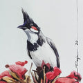 Animals watercolor painting titled 'Bird 1', 7x6 inches, by artist Raju Sarkar on Paper