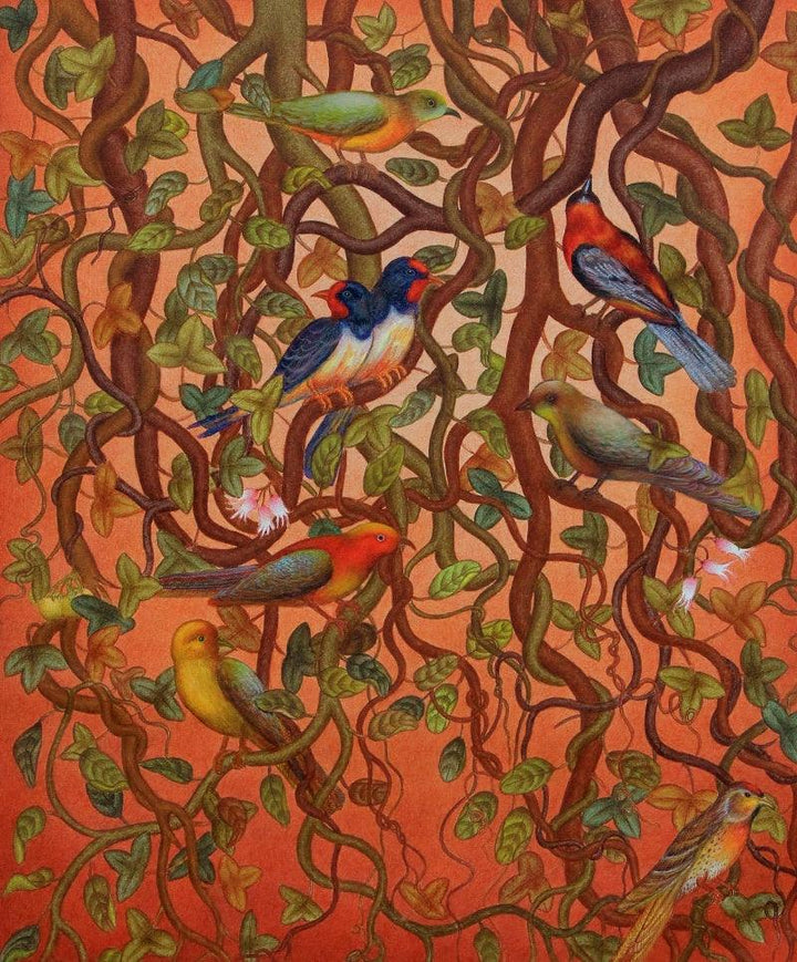 Bird Series Painting by Roy K John | ArtZolo.com