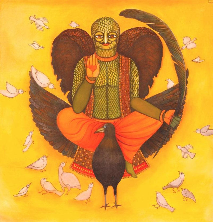 Birdman Painting by Meenakshi Jha Banerjee | ArtZolo.com