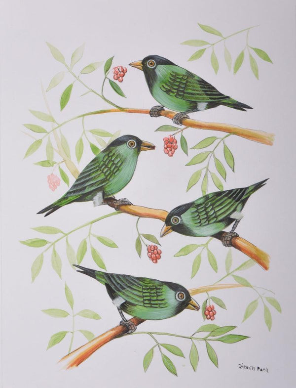 Birds 402 Painting by Santosh Patil | ArtZolo.com