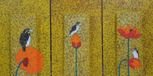 Birds Painting by Rama Krishna V | ArtZolo.com