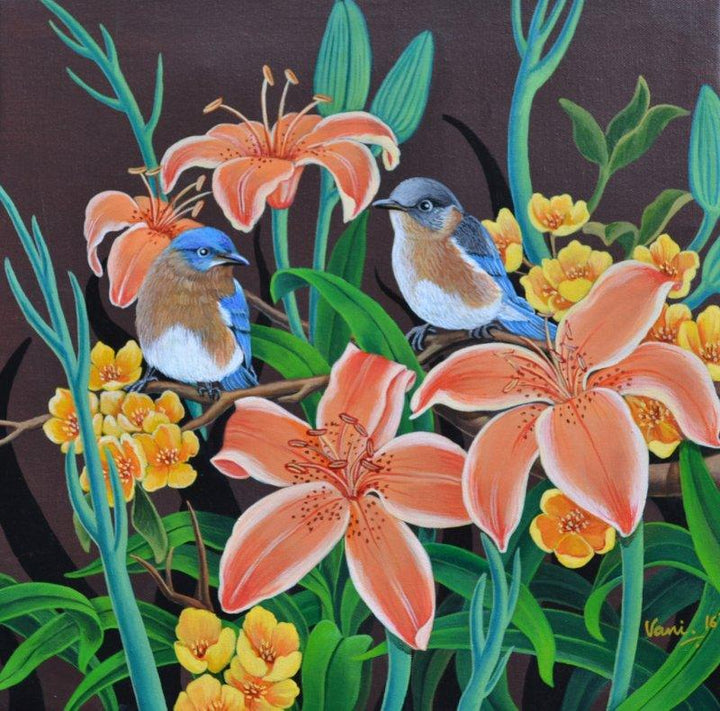 Birds Duet 2 Painting by Vani Chawla | ArtZolo.com