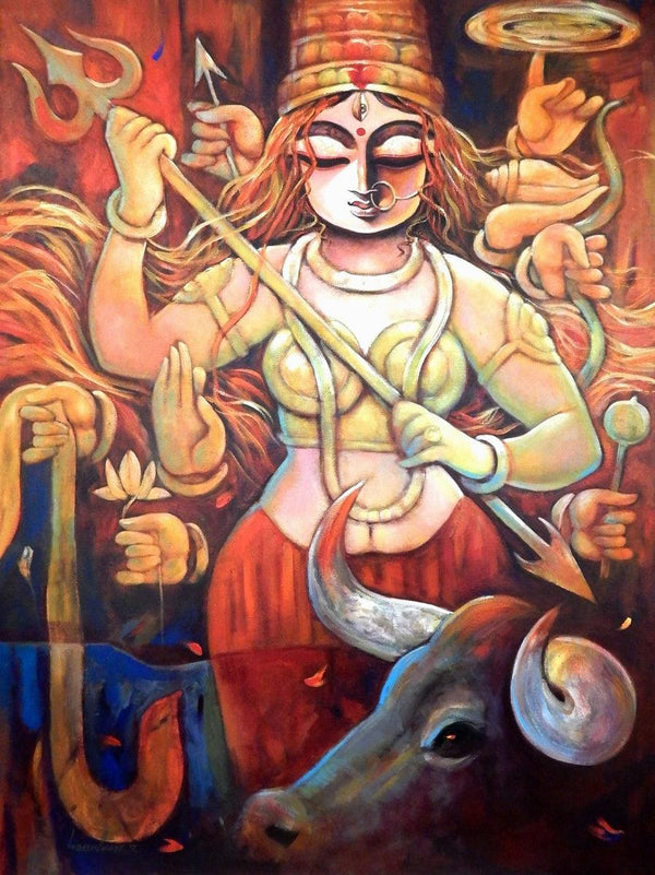 Bishalakshi Painting by Subrata Ghosh | ArtZolo.com