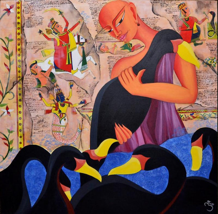 Black Swans Painting by Deepali Mundra | ArtZolo.com