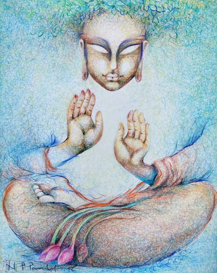 Blessing Painting by N P Pandey | ArtZolo.com