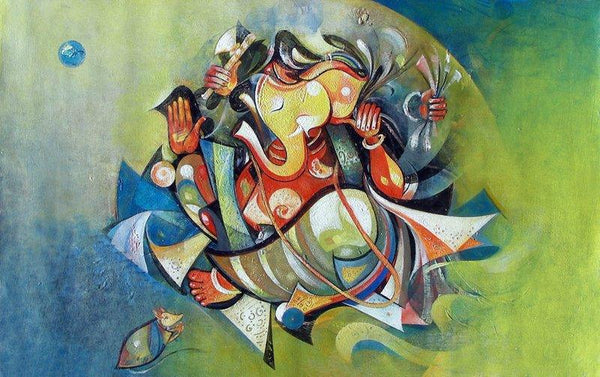 Blessing Ganesha Painting by M Singh | ArtZolo.com