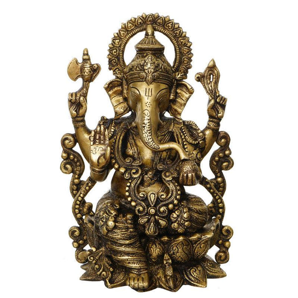 Blessing Lord Ganesha Handicraft by Brass Handicrafts | ArtZolo.com