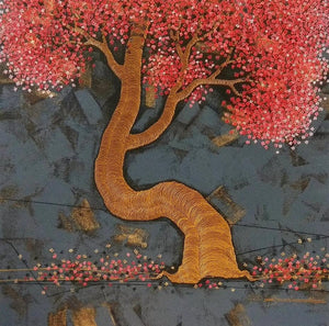 Nature acrylic painting titled 'Blossom 2', 24x24 inches, by artist Rahul Dangat on Canvas
