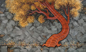 Nature acrylic painting titled 'Blossom', 30x48 inches, by artist Rahul Dangat on Canvas