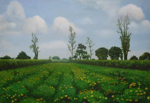Nature oil painting titled 'Blossom', 22x26 inches, by artist Parimal Vaghela on Canvas