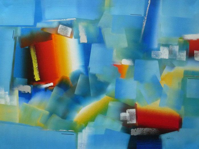 Blue Abstract Painting by Rashmi Parmar | ArtZolo.com