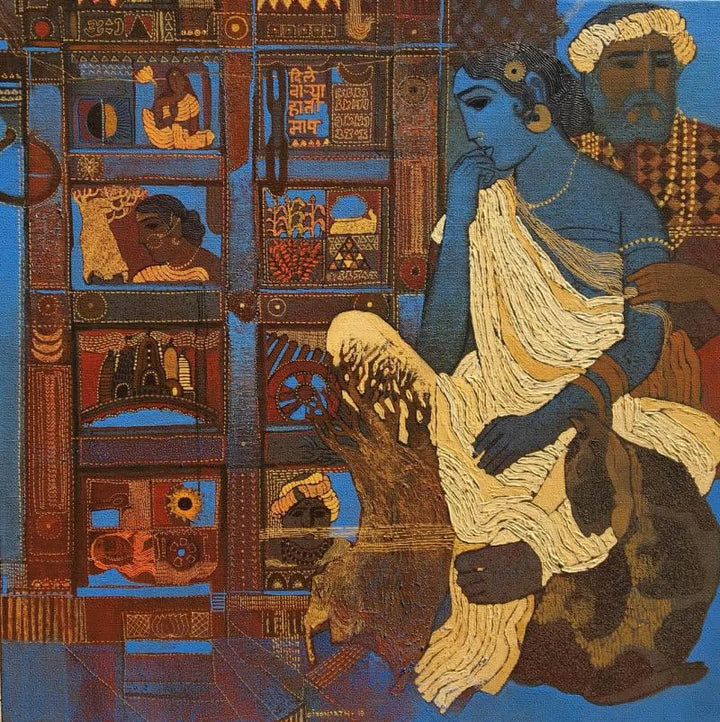 Blue Door Painting by Siddharth Shingade | ArtZolo.com