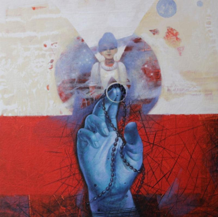Blue Hand 17 Painting by Ashis Mondal | ArtZolo.com