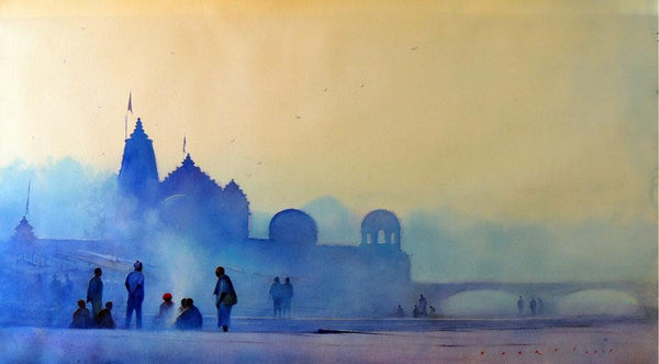 Blue Morning Ii Painting by Nilesh Bharti | ArtZolo.com
