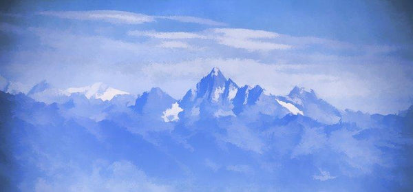 Blue Mountain Peaks Digital Art by Ashwin Rajaraman | ArtZolo.com