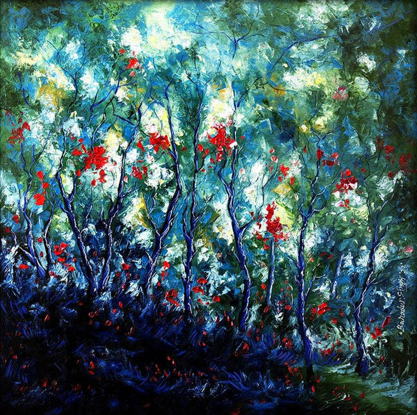 Blue Winter 2 Painting by Bahadur Singh | ArtZolo.com
