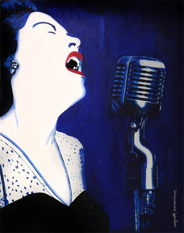 Blues 2 Female Jazz Singer Painting by Nagnath Mankeshwar | ArtZolo.com