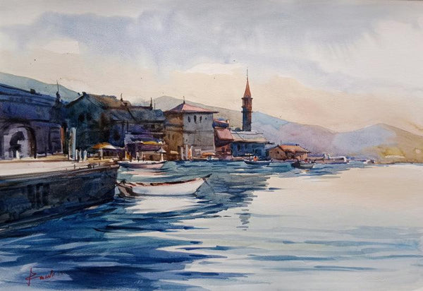 Boat Painting by Prasanta Maiti | ArtZolo.com