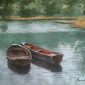 Seascape watercolor painting titled 'Boats', 12x16 inches, by artist Madhukar Mahajan on Paper