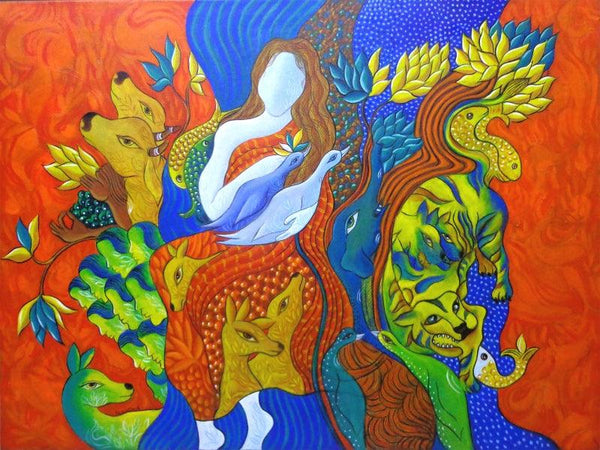 Bonding With Nature Painting by Hariom Kuthwaria | ArtZolo.com