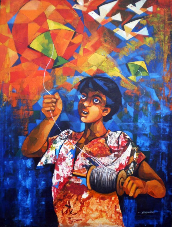 Born To Play Painting by Pradip Goswami | ArtZolo.com