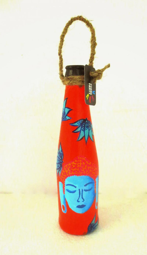 Bottle Planter Shades Of Buddha Vermillion Handicraft by Rithika Kumar | ArtZolo.com