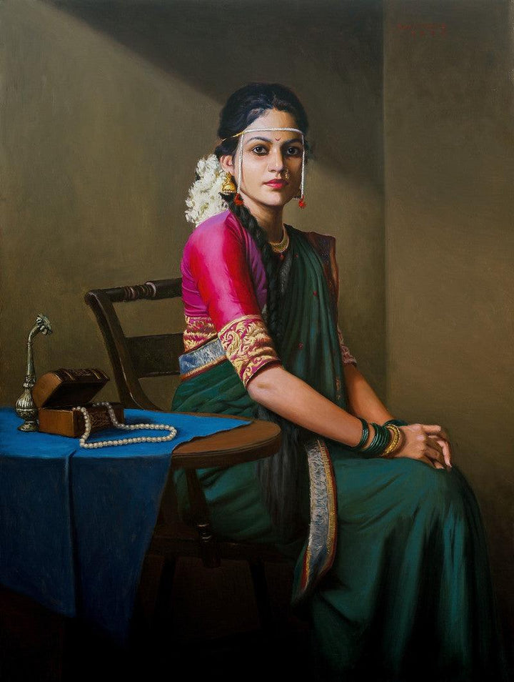 Bridal Painting by Mahesh Soundatte | ArtZolo.com
