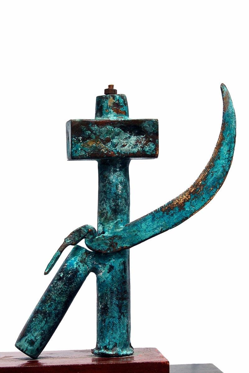 Abstract sculpture titled 'Bronze', 12x14x10 inches, by artist GOPAL PRASAD MANDAL on bronze