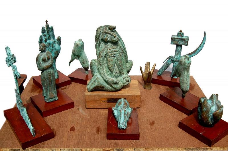 Abstract sculpture titled 'Bronze', 12x14x10 inches, by artist GOPAL PRASAD MANDAL on bronze
