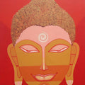 Religious acrylic painting titled 'Buddha 1', 40x33 inches, by artist Bhaskar Lahiri on Canvas
