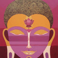 Religious acrylic painting titled 'Buddha 2', 40x33 inches, by artist Bhaskar Lahiri on Canvas