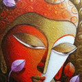 Religious acrylic painting titled 'Buddha 2', 14x12 inches, by artist Dhananjay Mukherjee on Canvas