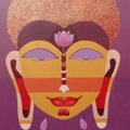 Religious acrylic painting titled 'Buddha 3', 48x33 inches, by artist Bhaskar Lahiri on Canvas