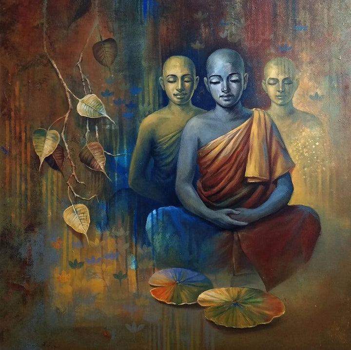Buddha 4 Painting by Sanjay Lokhande | ArtZolo.com