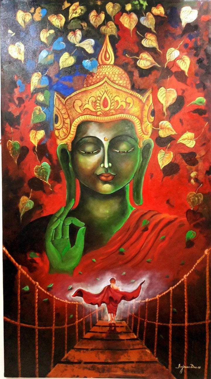 Buddha And Monk 8 Painting by Arjun Das | ArtZolo.com