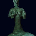 Religious sculpture titled 'Buddha', 31x20x12 inches, by artist Somnath Chakraborty on Bronze
