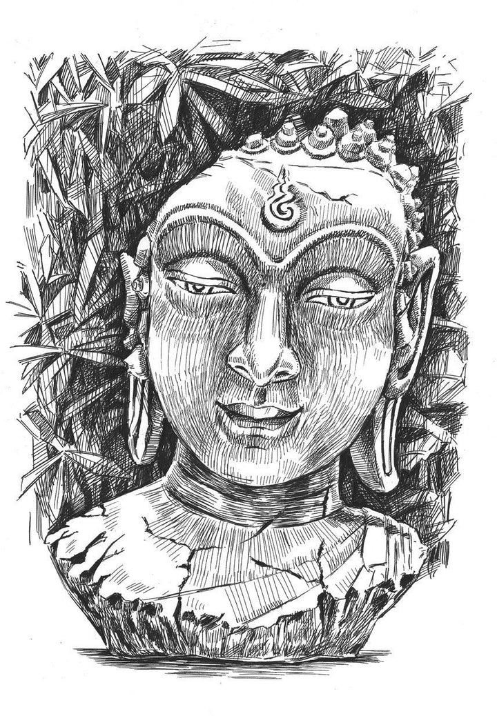 Buddha Drawing by Prashantarts | ArtZolo.com